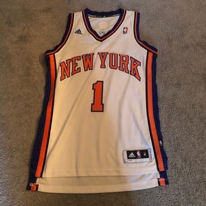 Adidas New York Basketball Jersey - White, Orange, Blue